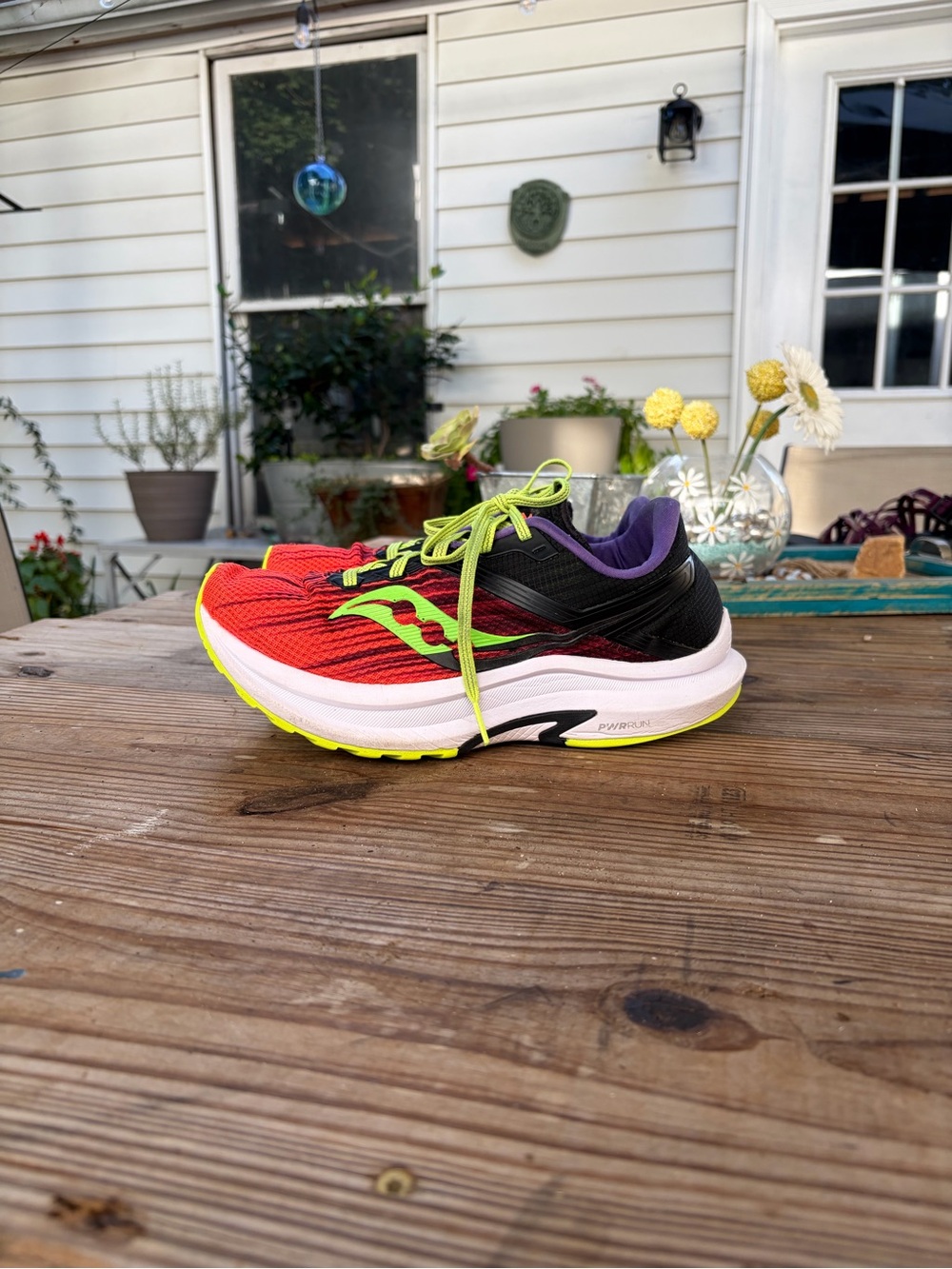 Saucony Ride 14 Women’s 10 Running Shoes S10657-65 Red Neon Green PWRRUN